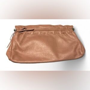 Duty Pink Leather Ann Taylor Clutch with Silver Hardware